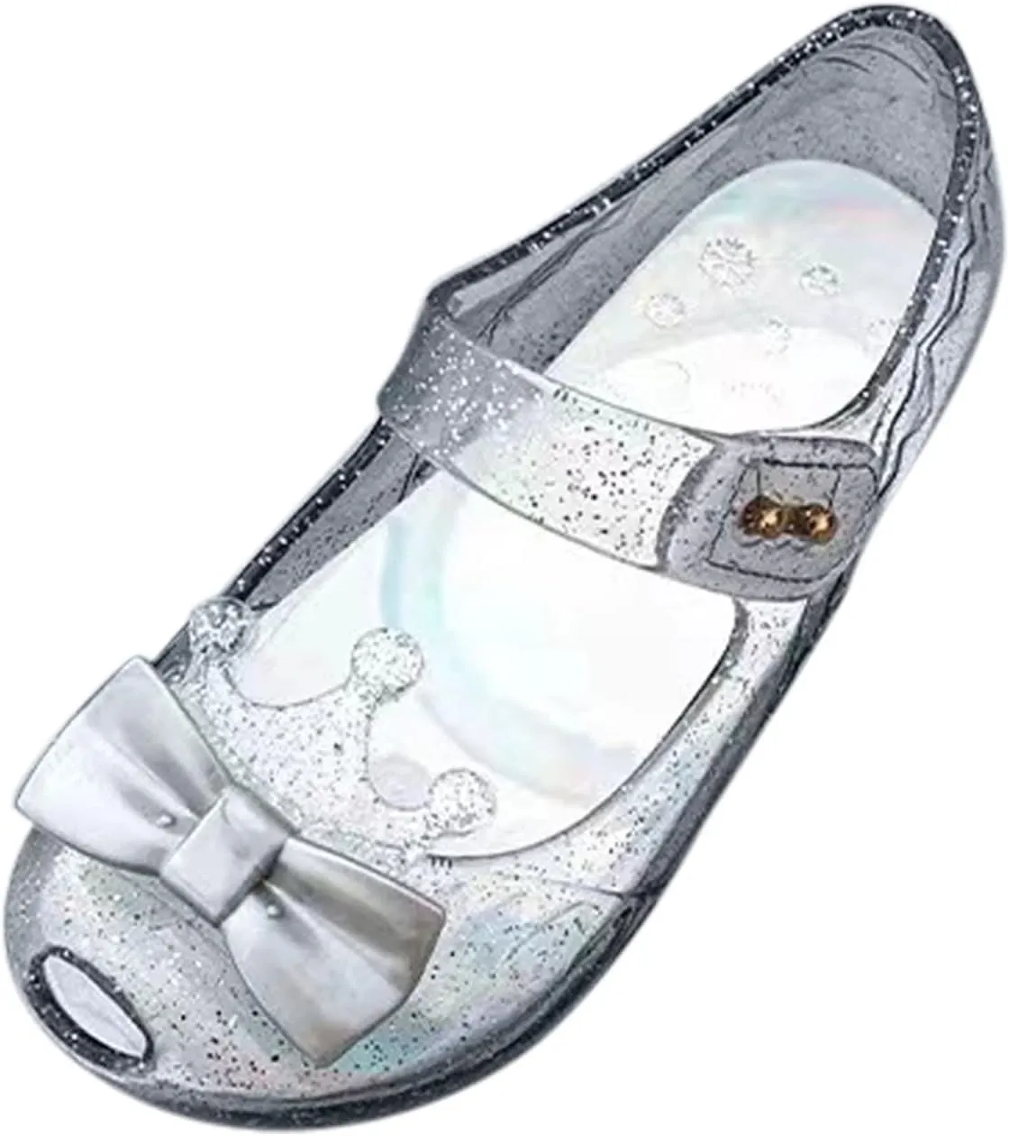 Girl Rubber Shoes Girls Shoes Crown Flash Diamond Crystal Soft Sole Non Slip Sandals Jelly Black Baby Sneaker