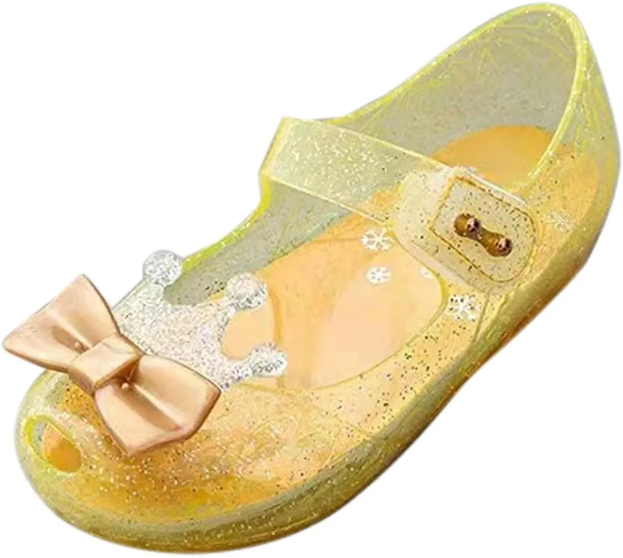 Girl Rubber Shoes Girls Shoes Crown Flash Diamond Crystal Soft Sole Non Slip Sandals Jelly Black Baby Sneaker