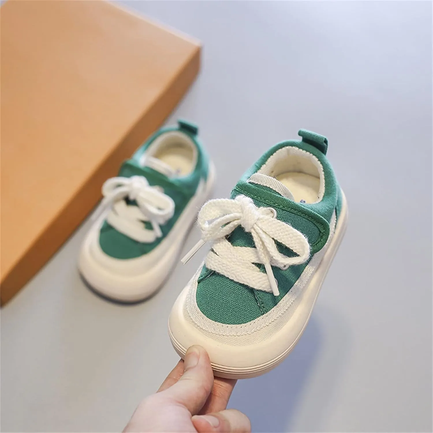 Girls Athletic Shoes Unisex Baby Boy Girl Low Top Canvas Sneaker Soft Sole Infant Lace up Shoe Toddler Slip-On Cute