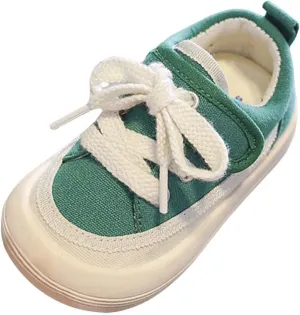 Girls Athletic Shoes Unisex Baby Boy Girl Low Top Canvas Sneaker Soft Sole Infant Lace up Shoe Toddler Slip-On Cute