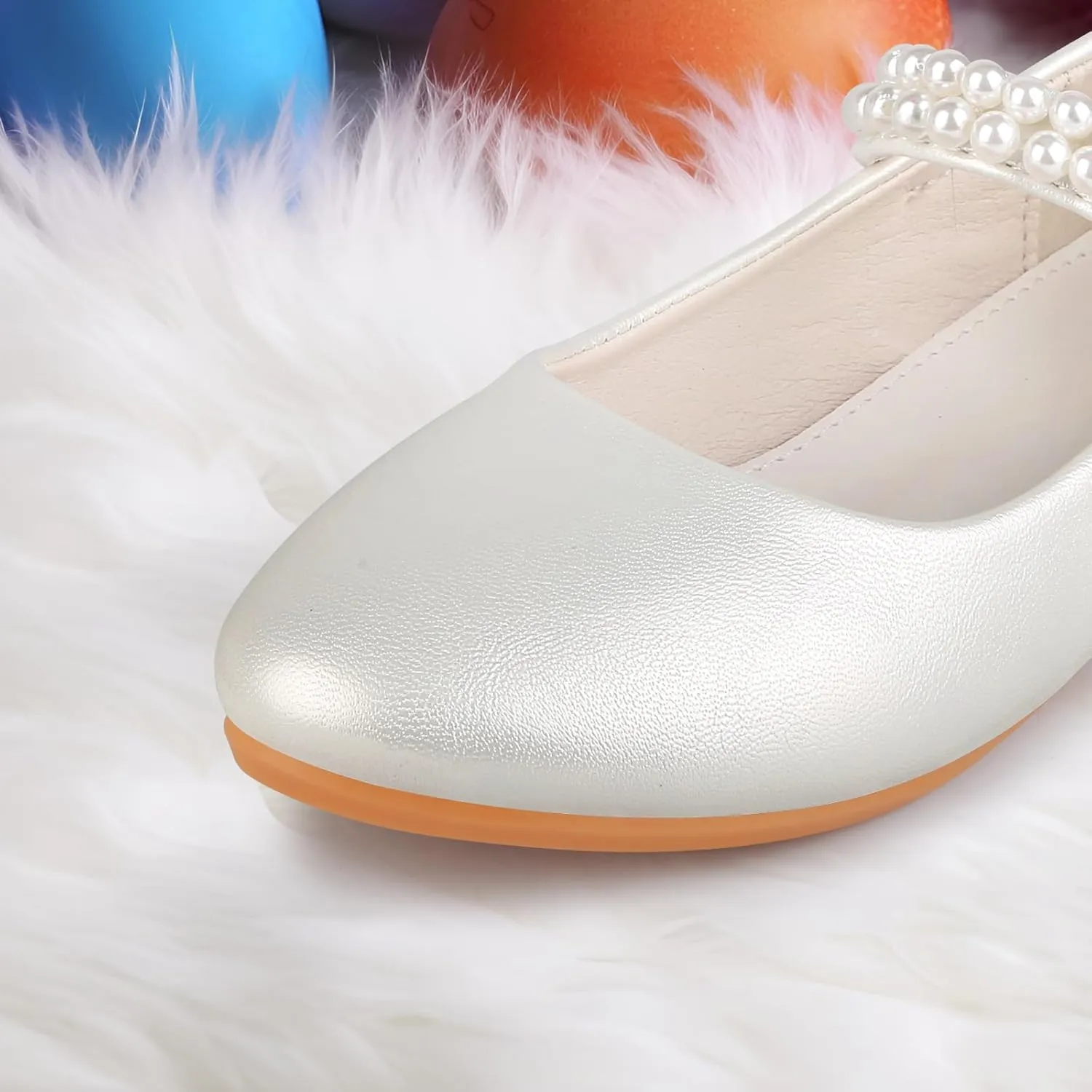 Girls Dress Shoes Mary Jane Princess Shoes Girls' Flats Glitter Low Heels Flower Wedding Party Footwear for Toddler Little/Big Kid