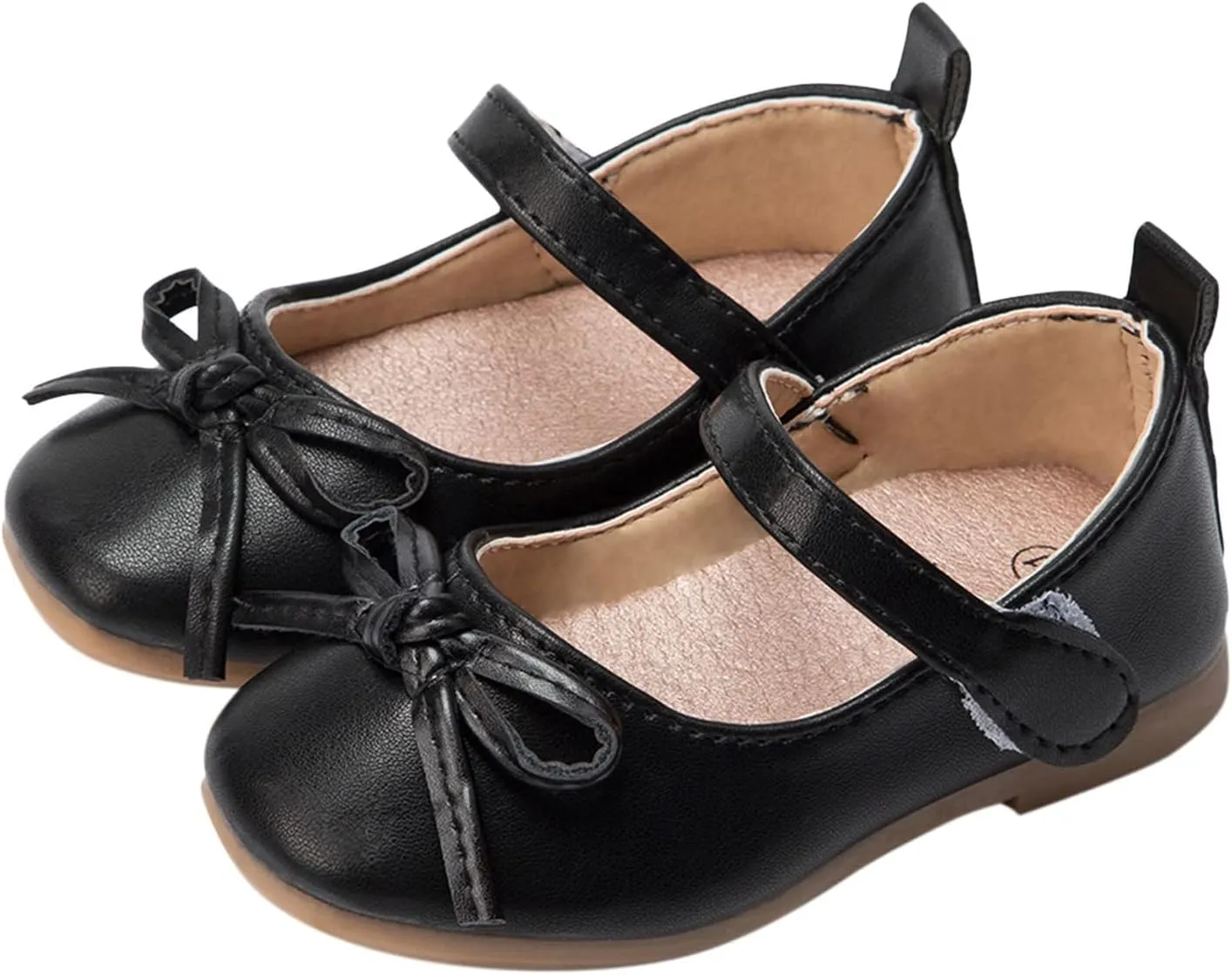 Girls Dress Shoes,1-4 Years Kids Leather Princess Shoes with Bow Non Slip Children Student Ballet Shoes Baby Shoes