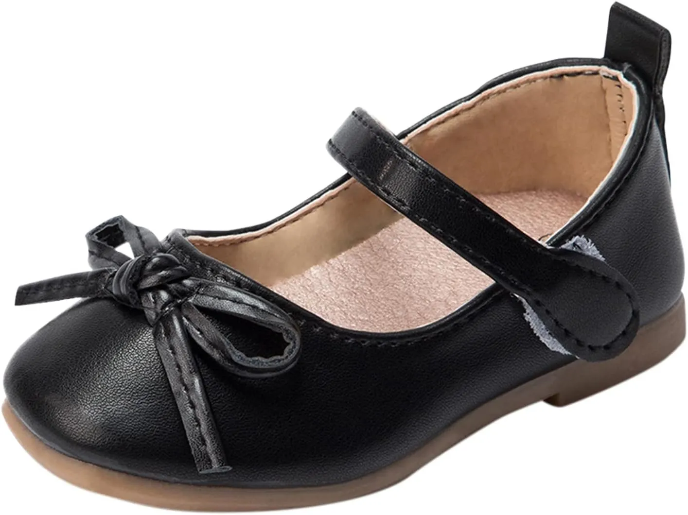 Girls Dress Shoes,1-4 Years Kids Leather Princess Shoes with Bow Non Slip Children Student Ballet Shoes Baby Shoes