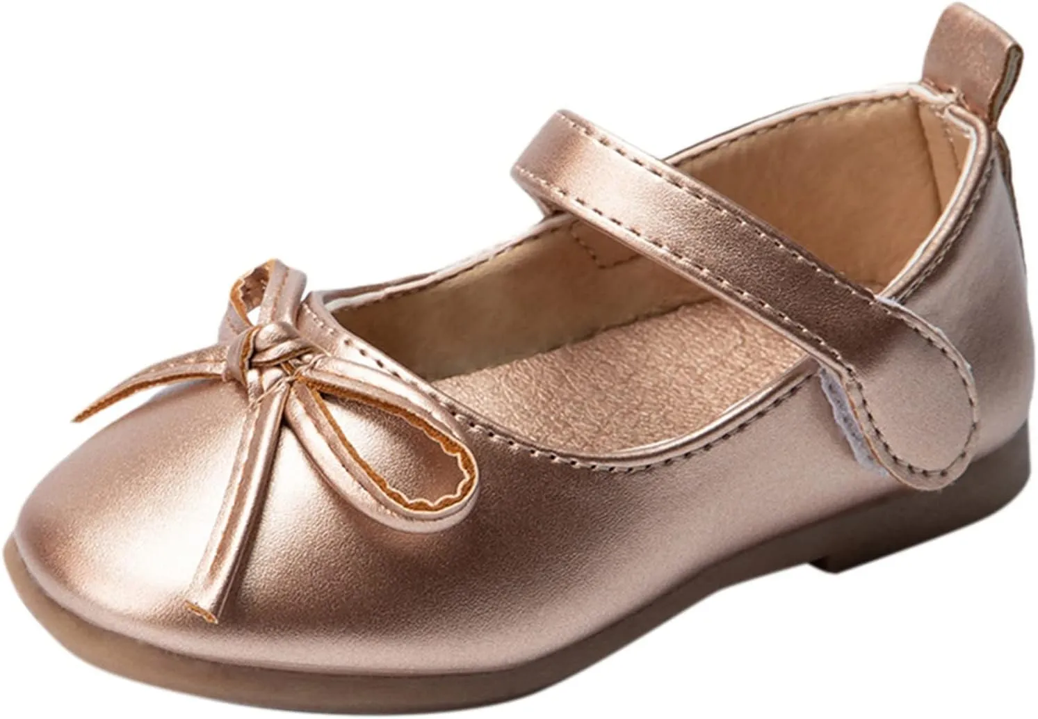 Girls Dress Shoes,1-4 Years Kids Leather Princess Shoes with Bow Non Slip Children Student Ballet Shoes Baby Shoes