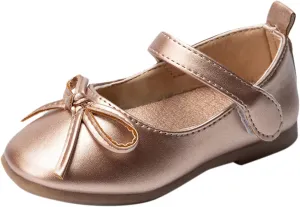 Girls Dress Shoes,1-4 Years Kids Leather Princess Shoes with Bow Non Slip Children Student Ballet Shoes Baby Shoes