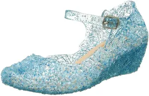 Girls Jelly Sandals Princess Cosplay Dress Up Mary Jane lats Heels Dance Pary Single Shoes for Kids Toddler