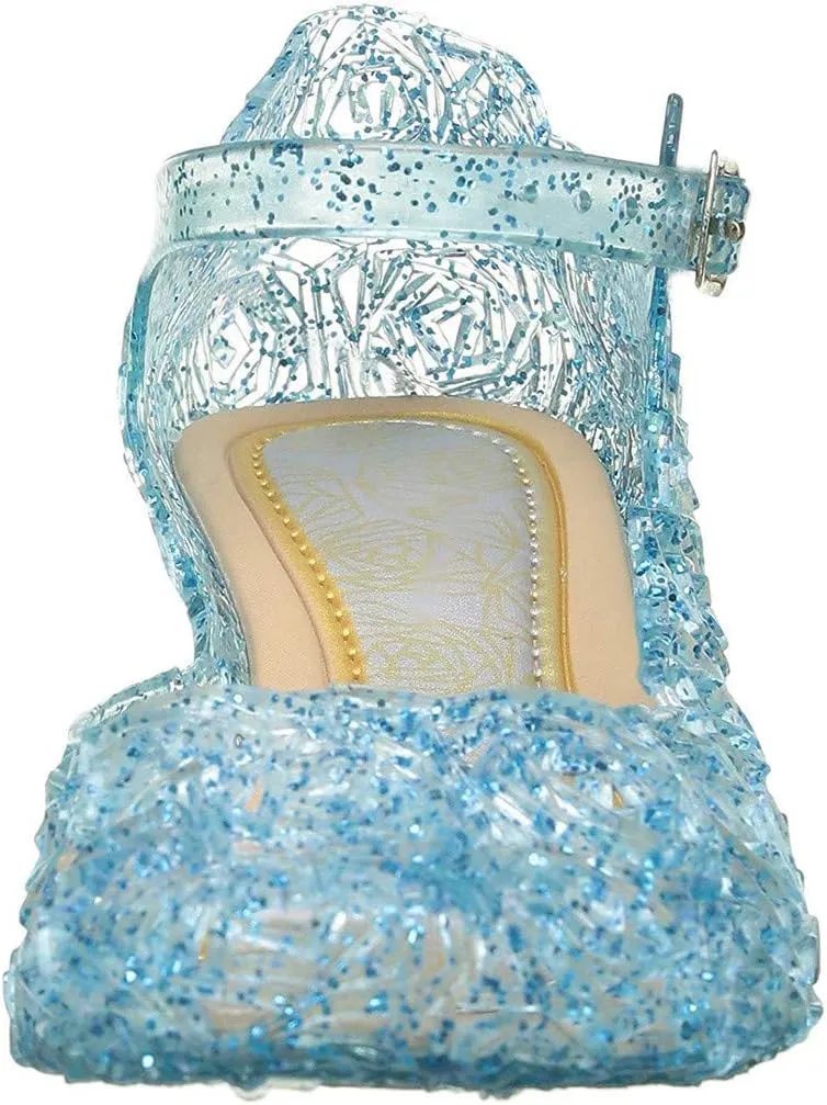 Girls Jelly Sandals Princess Cosplay Dress Up Mary Jane lats Heels Dance Pary Single Shoes for Kids Toddler