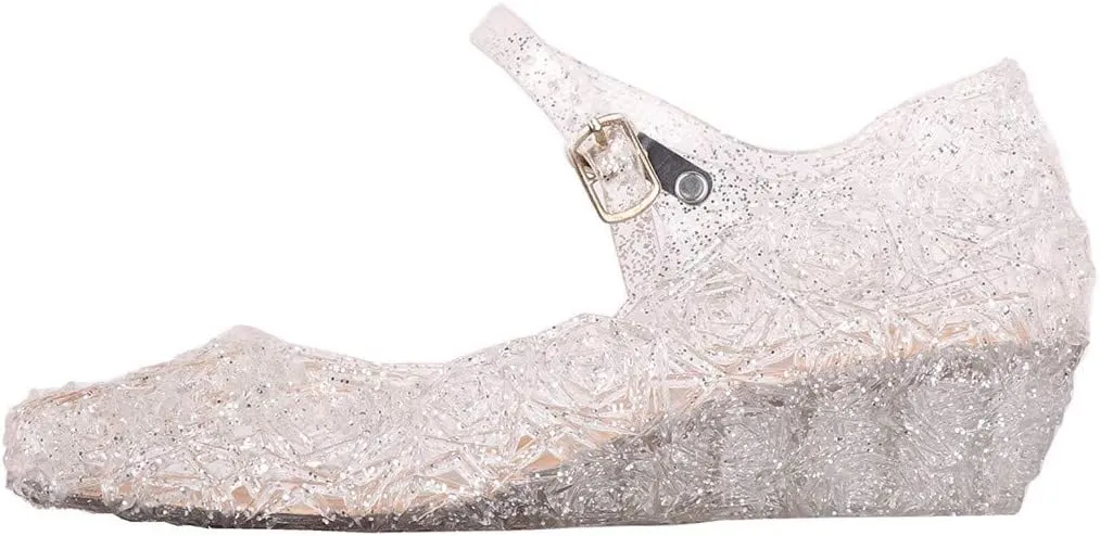 Girls Jelly Sandals Princess Cosplay Dress Up Mary Jane lats Heels Dance Pary Single Shoes for Kids Toddler