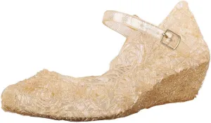 Girls Jelly Sandals Princess Cosplay Dress Up Mary Jane lats Heels Dance Pary Single Shoes for Kids Toddler