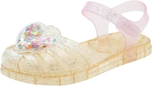 Girls Jelly Sandals Summer Costume Princess Dress Flat Breathable Waterproof Gladiator Shoes Rainbow Closed Toe Beach Sandals