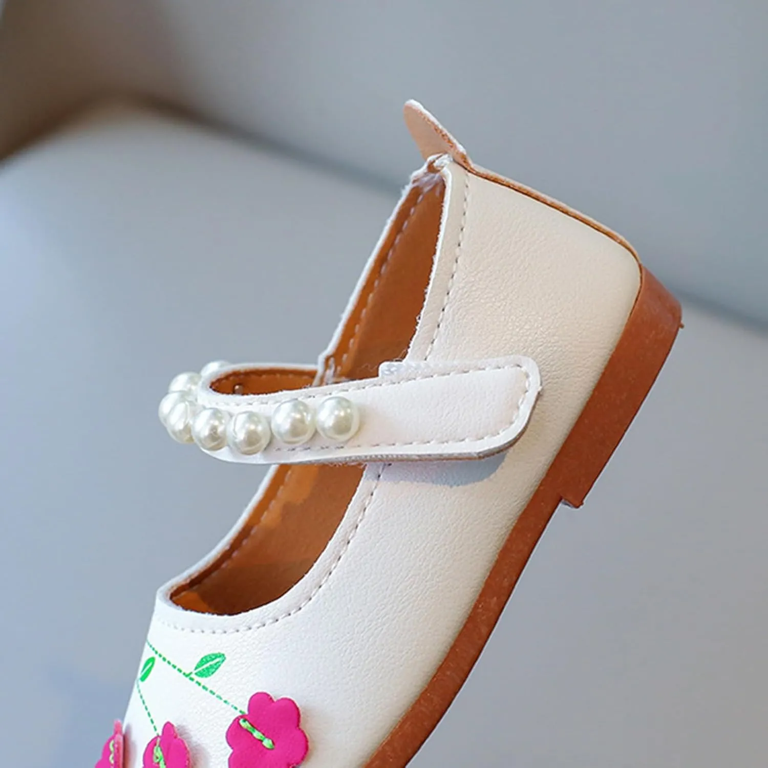 Girls Kids Dress Sandals Flower Sequins Close Toe ow Heel Ankle Shoes Toddler Summer Dance Soft Sole Cute Shoes