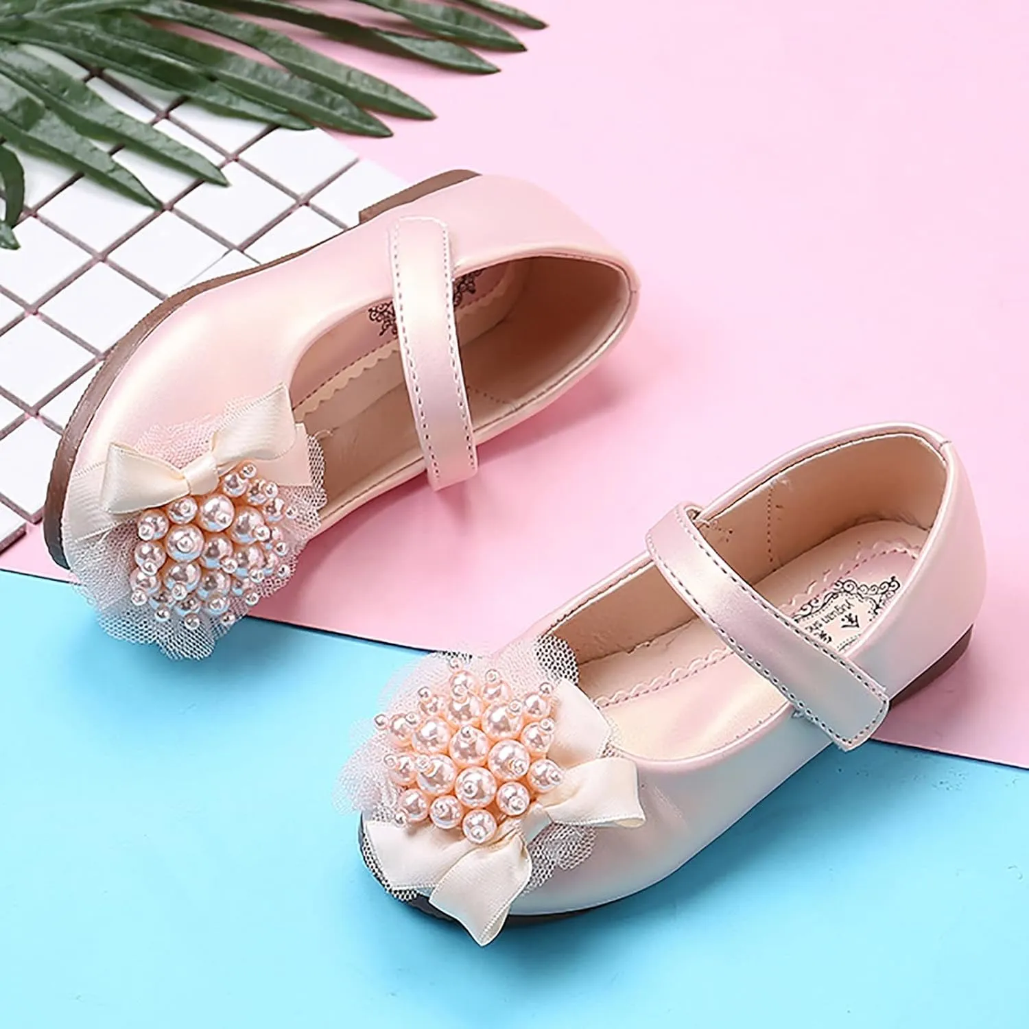 Girls Kids Flower Pearl Dress Dance Sandals ow Heels Soft Sole Slip On Princess Summer Shoes Baby Toddler Leather Shoes