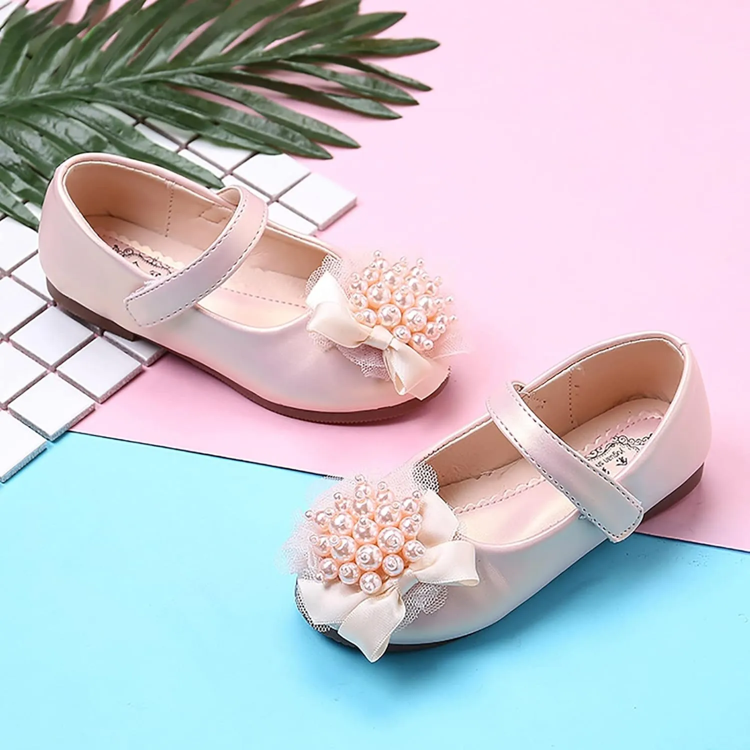Girls Kids Flower Pearl Dress Dance Sandals ow Heels Soft Sole Slip On Princess Summer Shoes Baby Toddler Leather Shoes