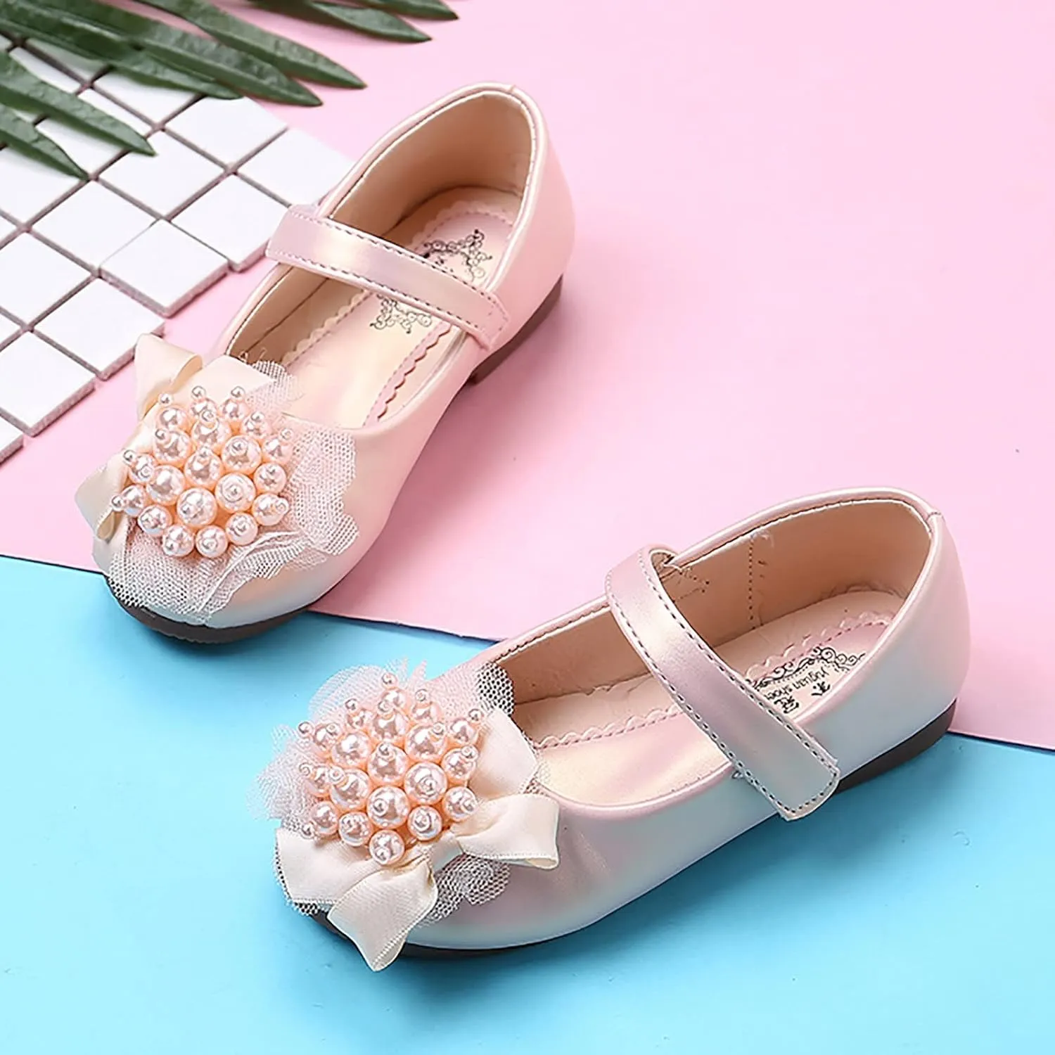 Girls Kids Flower Pearl Dress Dance Sandals ow Heels Soft Sole Slip On Princess Summer Shoes Baby Toddler Leather Shoes