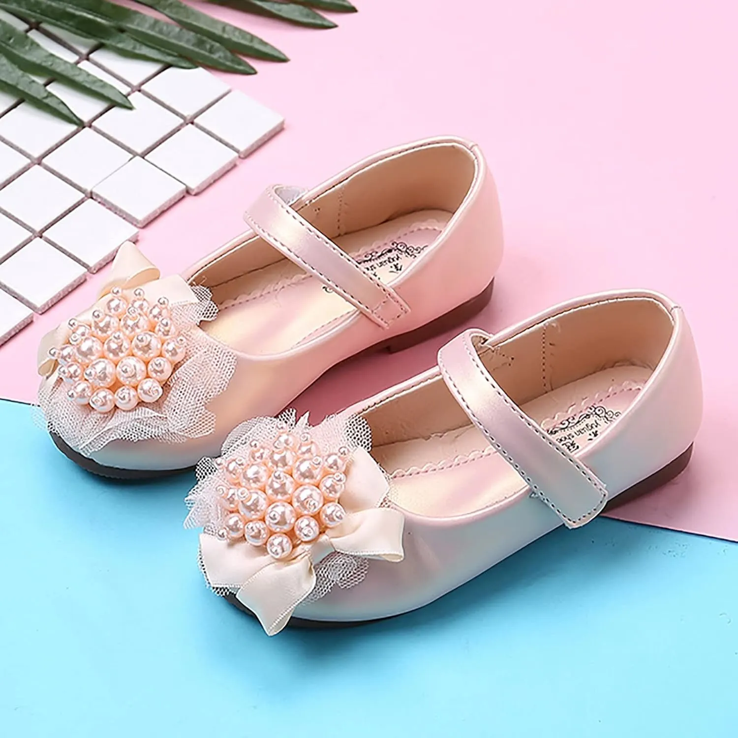 Girls Kids Flower Pearl Dress Dance Sandals ow Heels Soft Sole Slip On Princess Summer Shoes Baby Toddler Leather Shoes