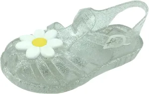 Girls Kids Jelly Soft Sandals Flower Pep Toe Adjusted Strap Summer Water Shoes Baby Toddler Shower Funny Sandals