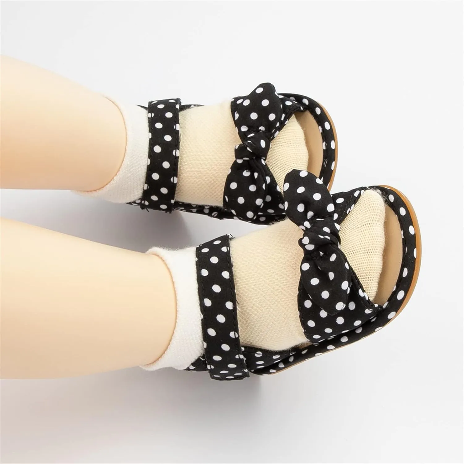 Girls Kids Rubber Sole Flat Canvas Ankle Sandals Bow Open Toe Summer Wide Shoes Baby Toddler Soft Comfy Slip On Shoes
