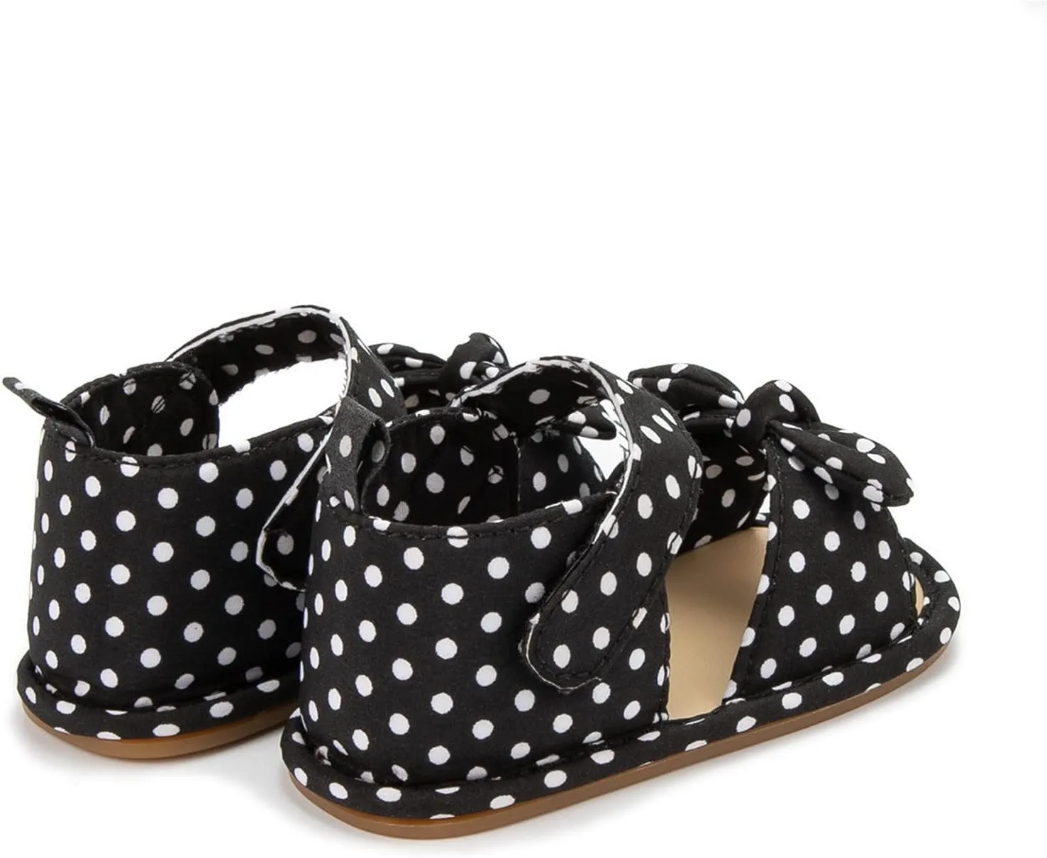 Girls Kids Rubber Sole Flat Canvas Ankle Sandals Bow Open Toe Summer Wide Shoes Baby Toddler Soft Comfy Slip On Shoes