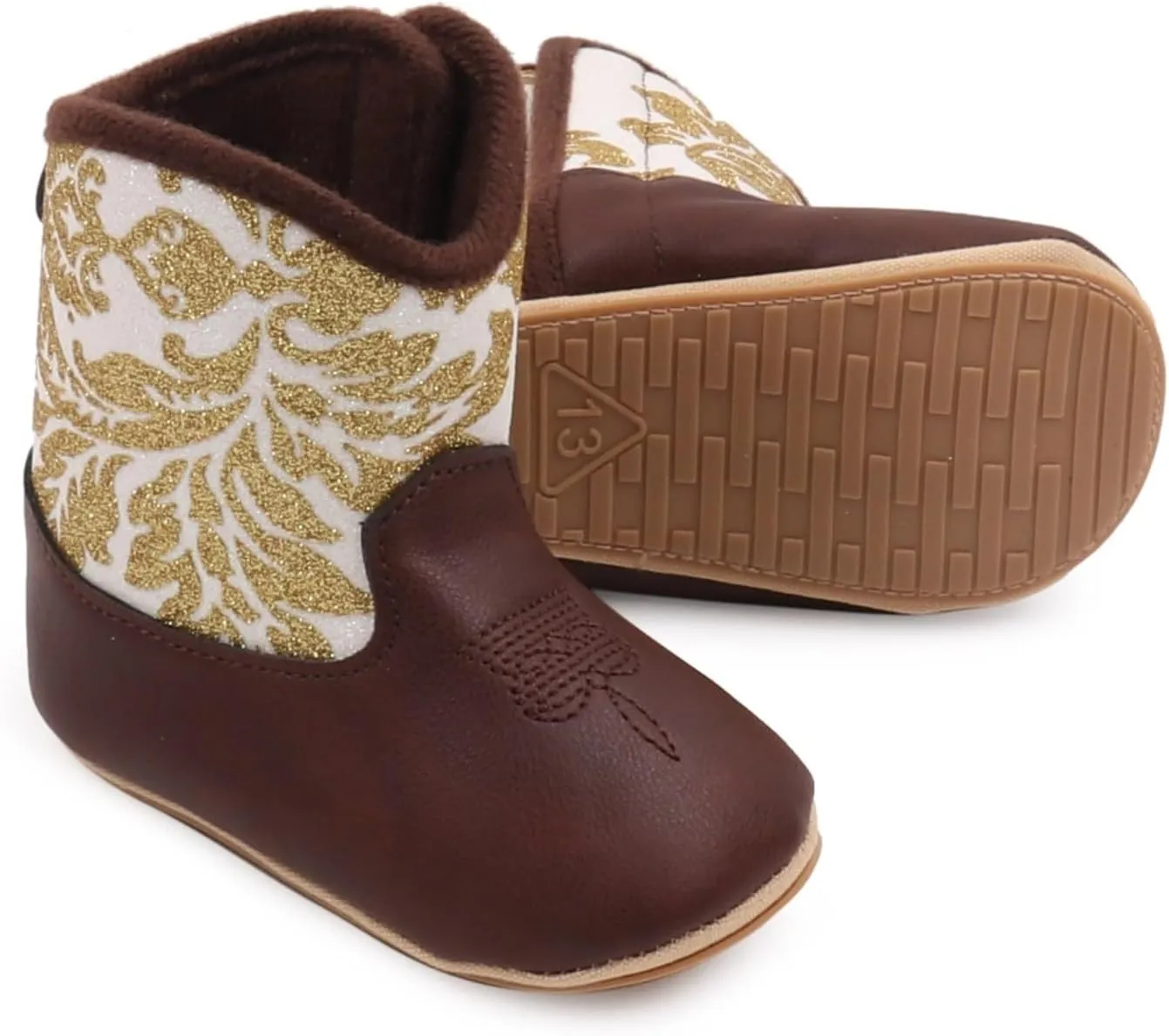 Girls Low Boots Boots Cowboy Bootie Soft Sole Non Slip Crib Shoes for Baby Infant Toddler Girls Boys Newborn