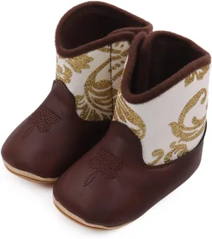 Girls Low Boots Boots Cowboy Bootie Soft Sole Non Slip Crib Shoes for Baby Infant Toddler Girls Boys Newborn