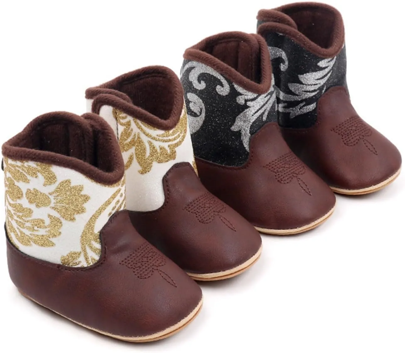 Girls Low Boots Boots Cowboy Bootie Soft Sole Non Slip Crib Shoes for Baby Infant Toddler Girls Boys Newborn
