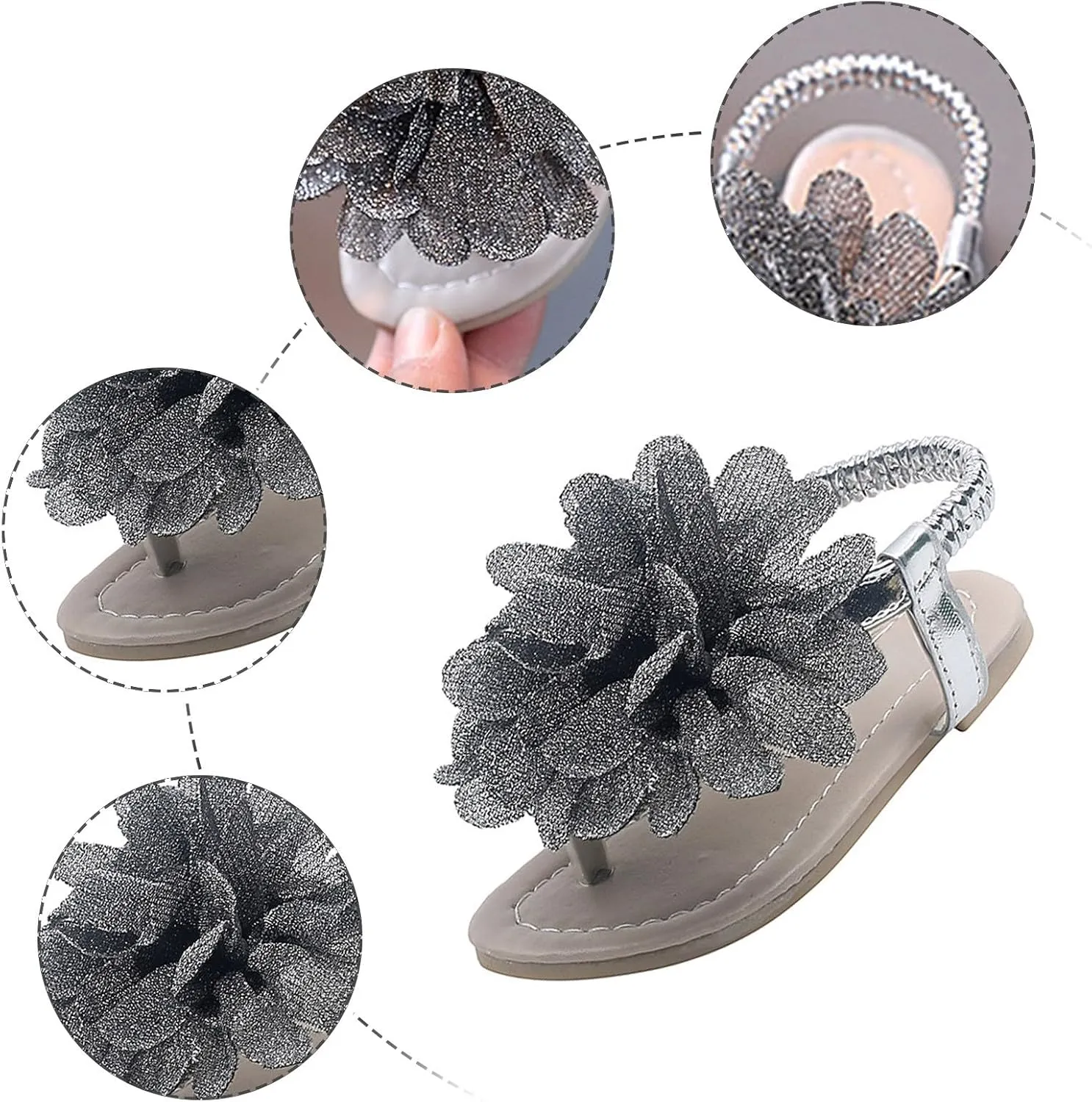 Girls Sandals Bohemian Flower Baby Shoes Fashion Soft Sole Student Sandals Dress for Girls Little