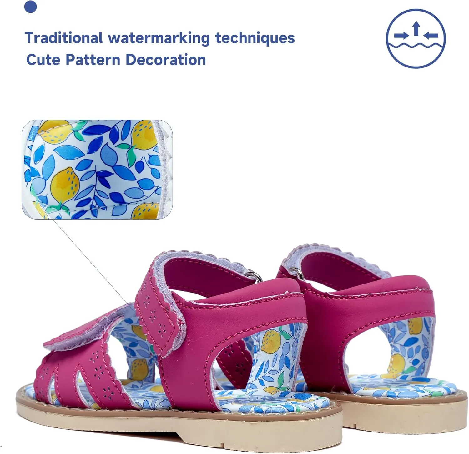 Girls' Sandals With Open Toe Double Buckle Summer Shoes, Genuine Leather Soft Anti Slip Flat Sandals (Girl/Children)