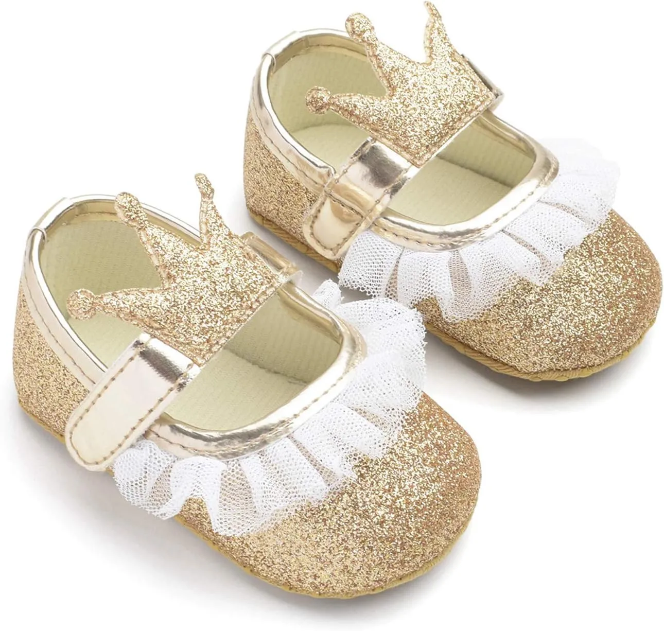 Girls Slip on Sneakers Soft Crown Yarn Toddler Princess Shoes Shoes Shape Fashion Baby Light up Tennis Shoes