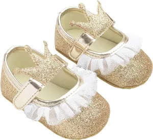 Girls Slip on Sneakers Soft Crown Yarn Toddler Princess Shoes Shoes Shape Fashion Baby Light up Tennis Shoes