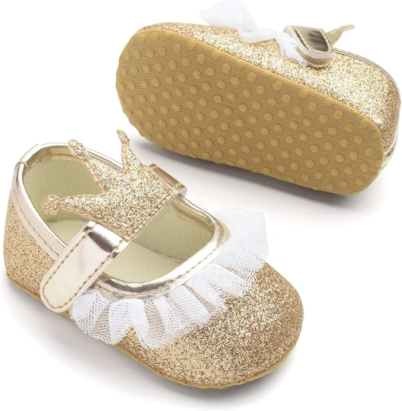 Girls Slip on Sneakers Soft Crown Yarn Toddler Princess Shoes Shoes Shape Fashion Baby Light up Tennis Shoes