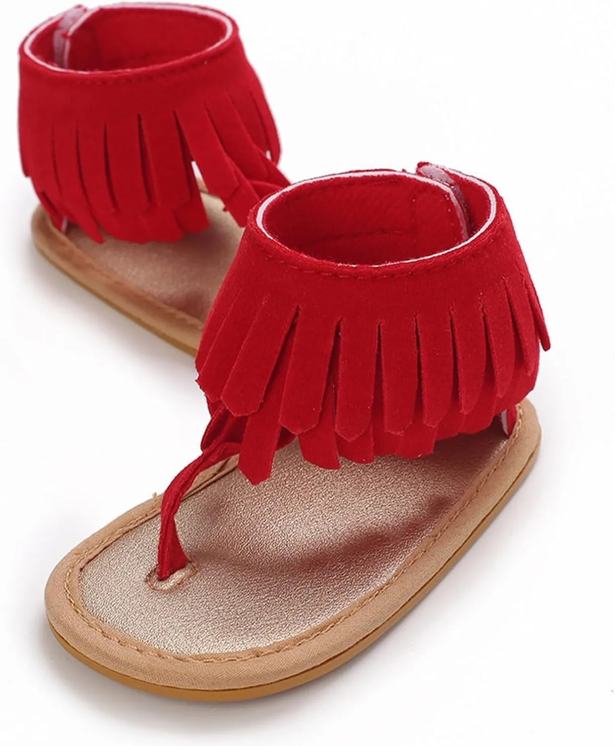 Girls Tassels Sandals Kids Open Toe Breathable Flip Flop Non-Slip Rubber Soft Sole Outdoor Shoes for Toddler Kids