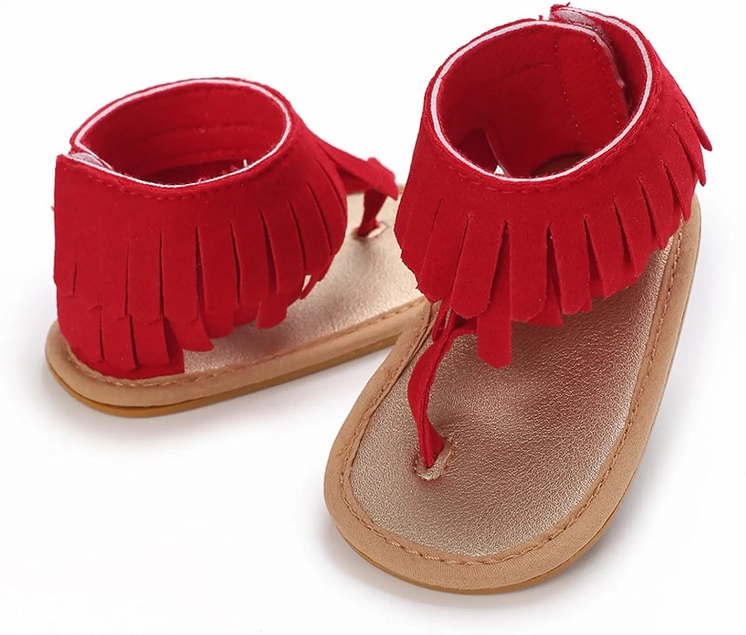 Girls Tassels Sandals Kids Open Toe Breathable Flip Flop Non-Slip Rubber Soft Sole Outdoor Shoes for Toddler Kids