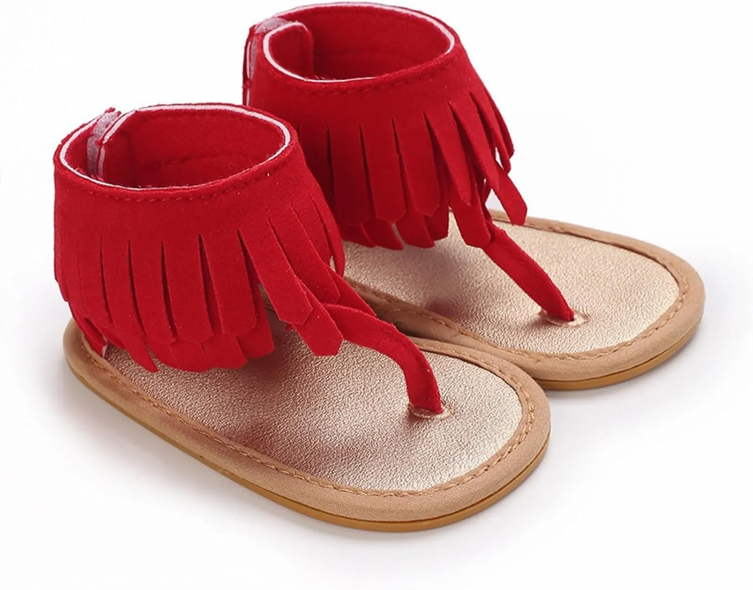 Girls Tassels Sandals Kids Open Toe Breathable Flip Flop Non-Slip Rubber Soft Sole Outdoor Shoes for Toddler Kids