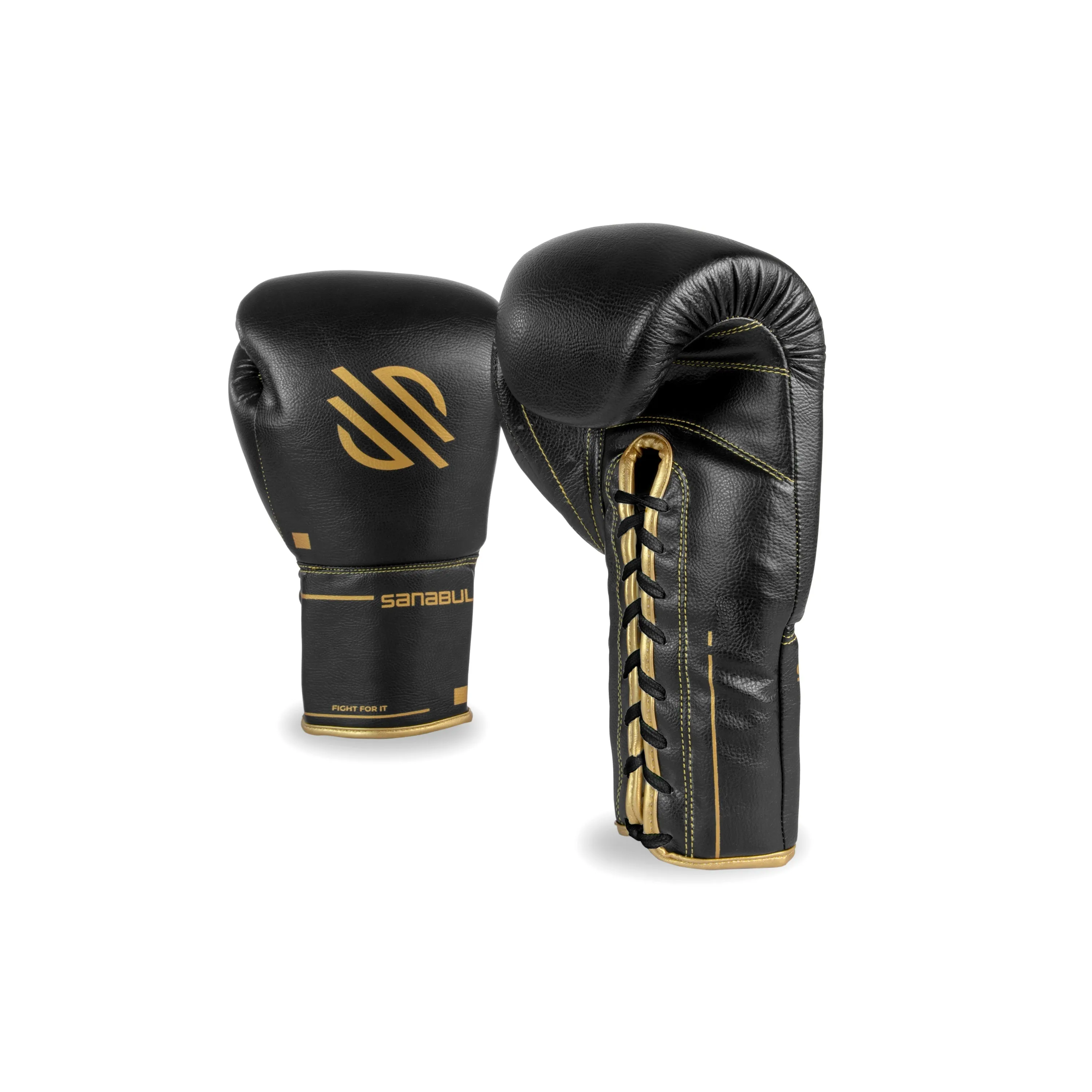 Gold Strike Professional Lace Up Boxing Gloves