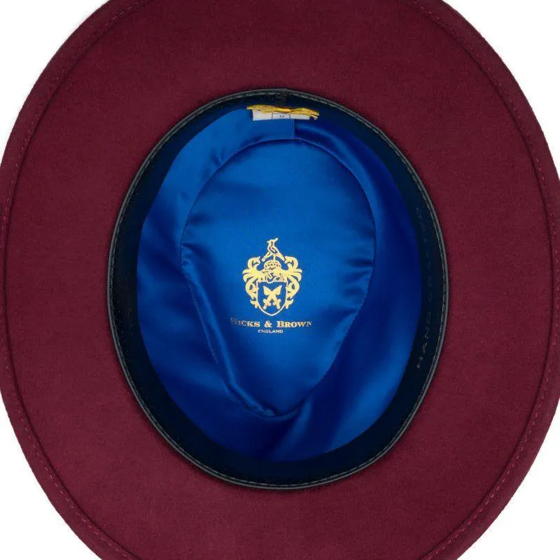 Hicks & Brown Chelsworth Coque & Pheasant Fedora - Maroon