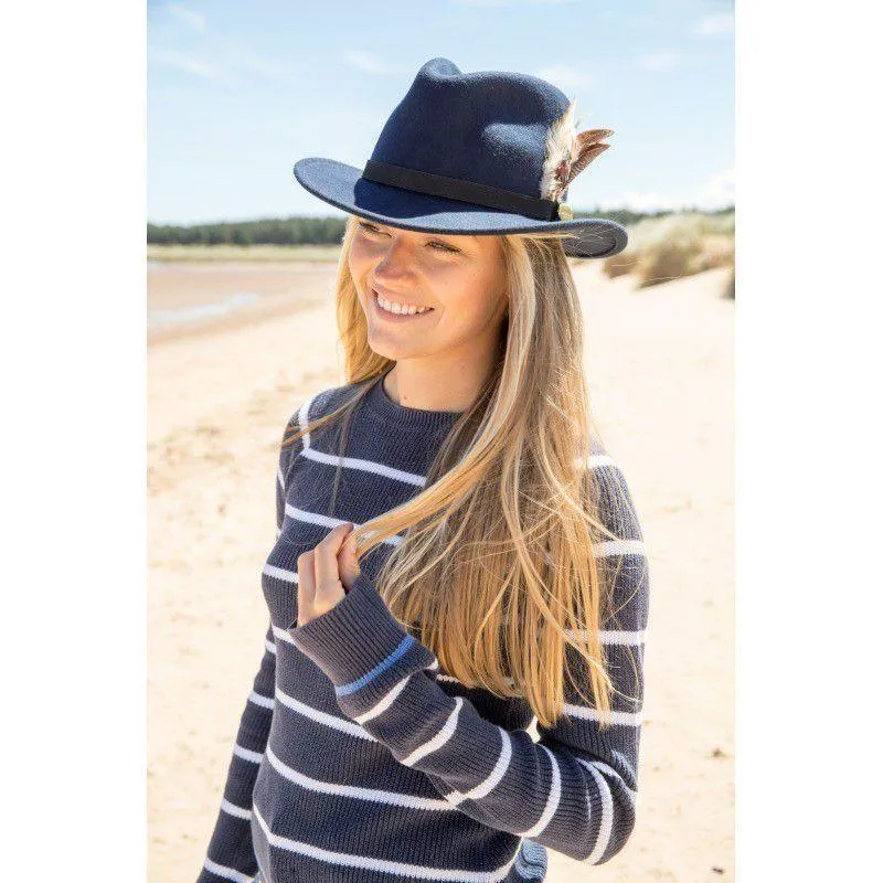 Hicks & Brown Suffolk Gamebird Fedora Hat - Navy