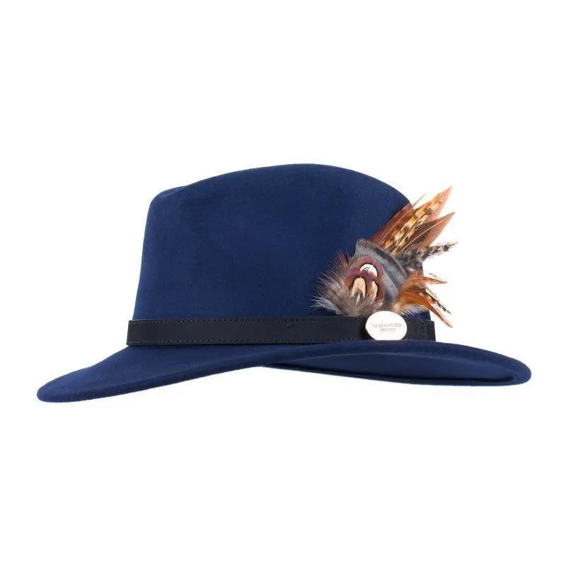Hicks & Brown Suffolk Gamebird Fedora Hat - Navy