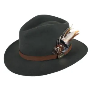 Hicks & Brown Suffolk Gamebird Fedora Hat - Olive
