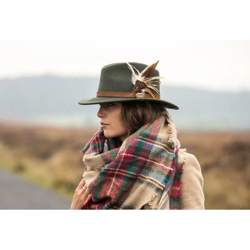 Hicks & Brown Suffolk Gamebird Fedora Hat - Olive
