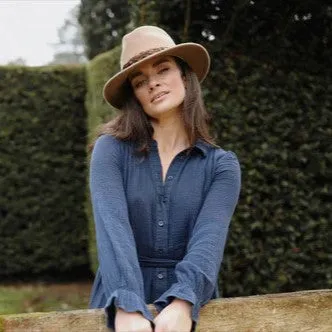 Hicks & Brown Suffolk Pheasant Wrap Fedora Hat - Camel