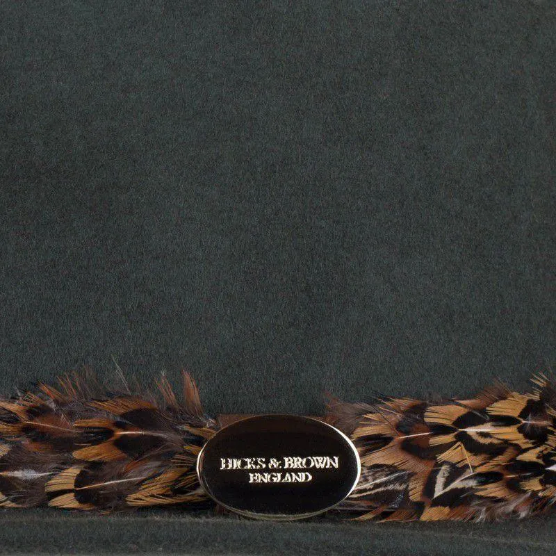 Hicks & Brown Suffolk Pheasant Wrap Fedora Hat - Olive