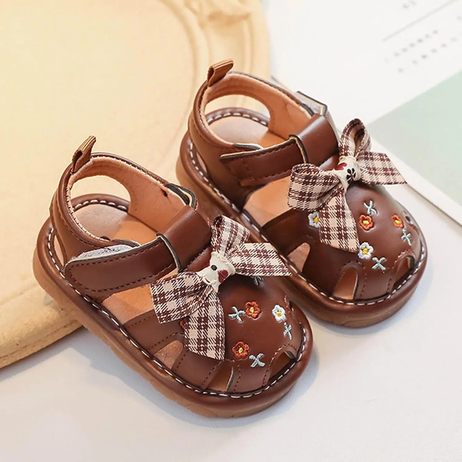Infant Baby Boys Girls Sandals Summer Bowknot Wedding Dress Flats Non-Slip Crib Princess Shoes Newborn First Walkers Shoes