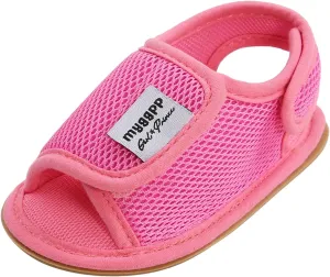 Infant Baby Boys Girls Summer Open Toe Sandals Non Slip Soft Sole Toddler First Walke Crib Shoes Mesh Flat Shoes