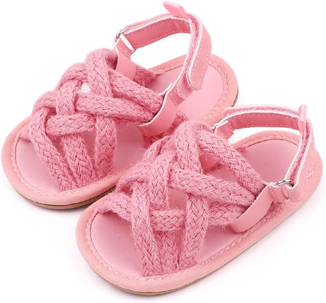 Infant Baby Girl Boy Sandals Braided Open Toe Flat Sandal Summer Anti Slip Walk Shoes Cute Slip On Casual Shoes