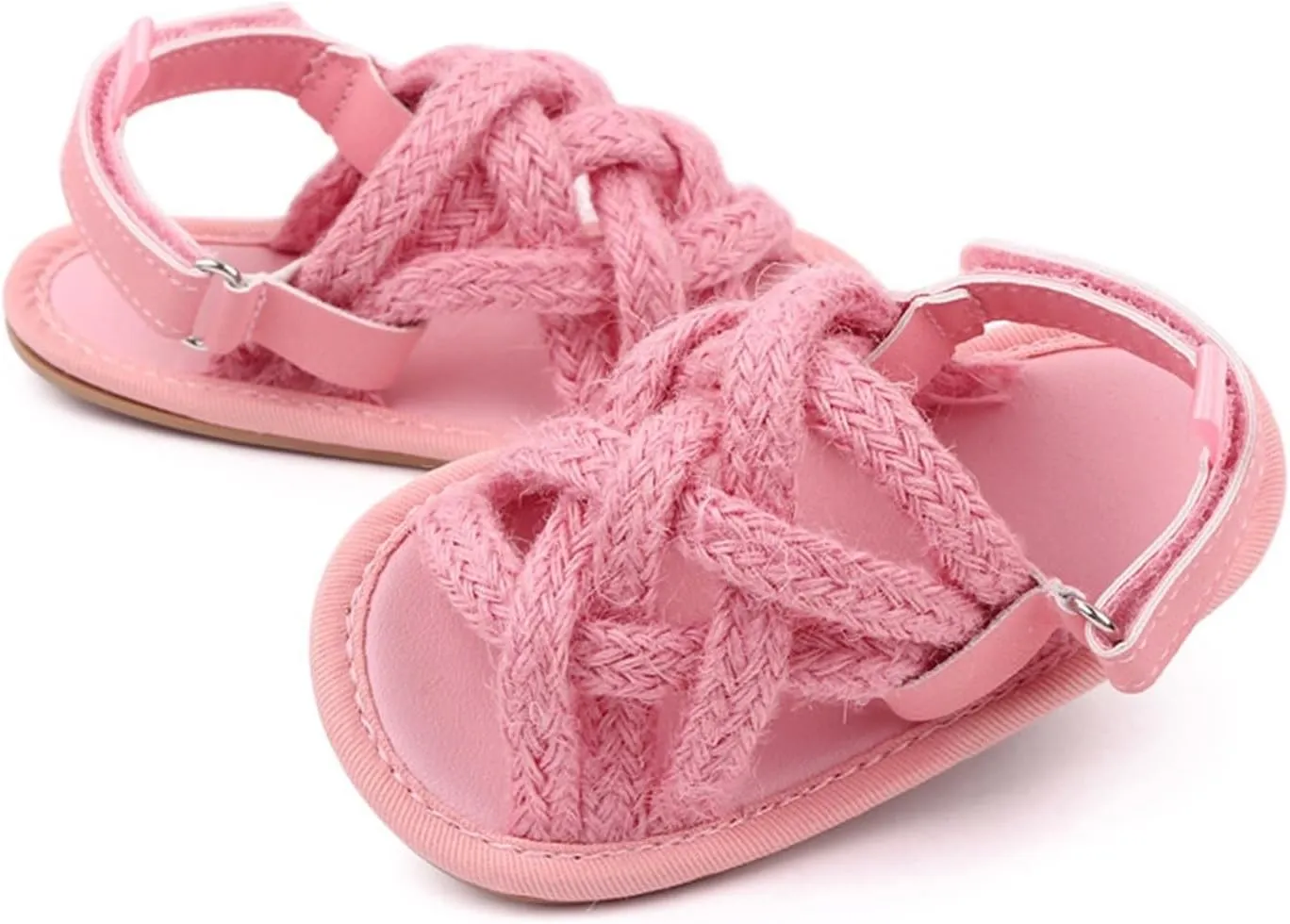 Infant Baby Girl Boy Sandals Braided Open Toe Flat Sandal Summer Anti Slip Walk Shoes Cute Slip On Casual Shoes