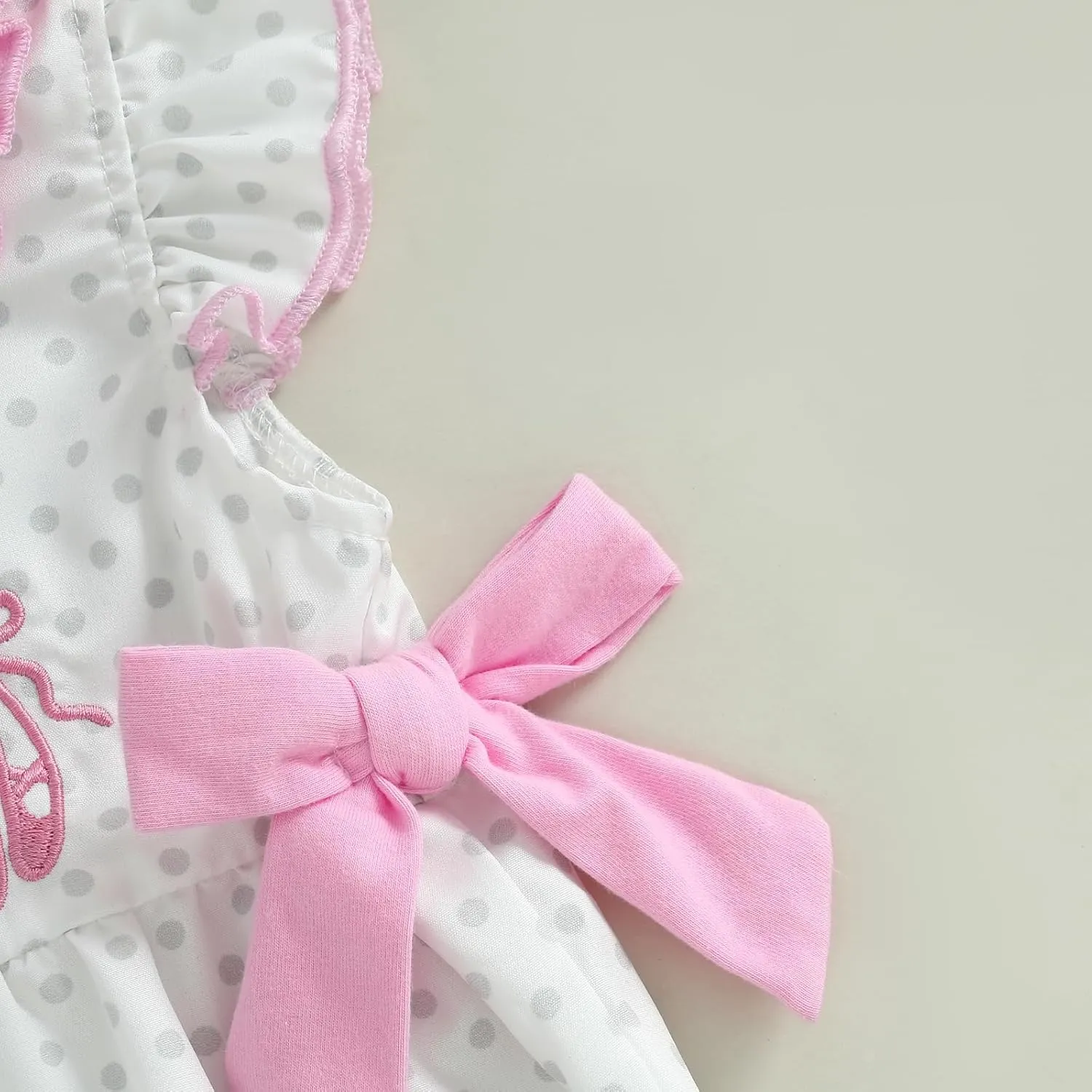 Infant Baby Girl Summer Outfits Ballet Shoes Bow Short Sleeve Romper Smocked Bodysuit Bubble Clothes