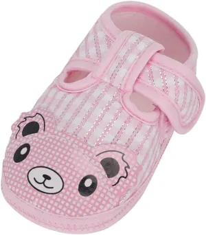 Infant Baby Girls Boys Canvas Shoes Soft Sole Newborn Slip On Crib Sandals Cute Cartoon First Walking Kids Dress Shoes (Pink, 4.5 Infant)