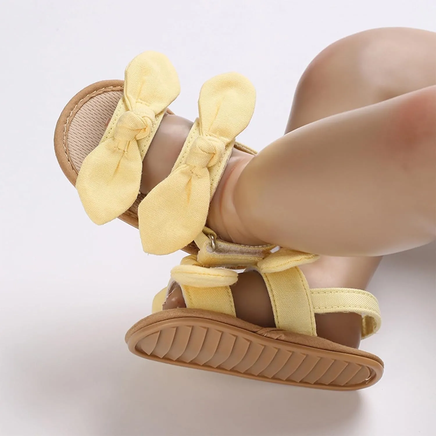 Infant Baby Girls Boys Sandals Non-Slip Soft Sole Bowknot Crib Sandals Infant Summer Outdoor Flat Toddler First Walkers Shoes