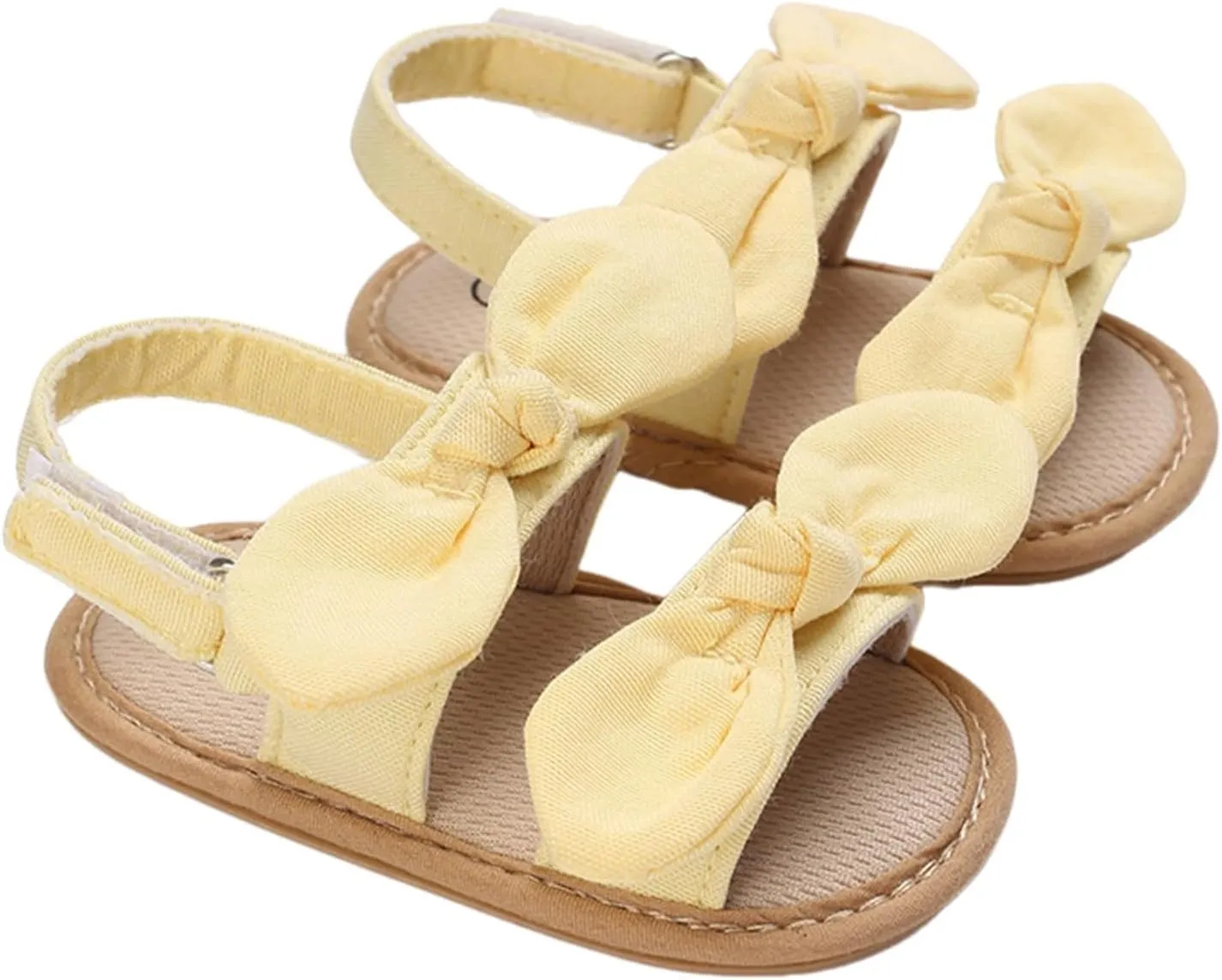 Infant Baby Girls Boys Sandals Non-Slip Soft Sole Bowknot Crib Sandals Infant Summer Outdoor Flat Toddler First Walkers Shoes