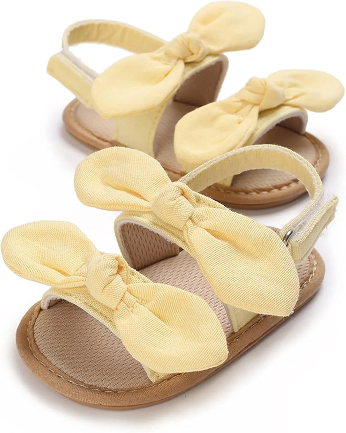 Infant Baby Girls Boys Sandals Non-Slip Soft Sole Bowknot Crib Sandals Infant Summer Outdoor Flat Toddler First Walkers Shoes